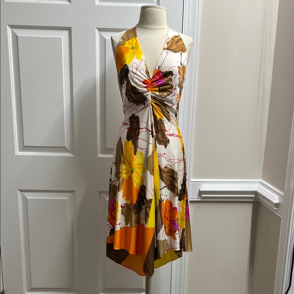 Chetta B size 6 Floral Dress - Yellow, Pink, Brown